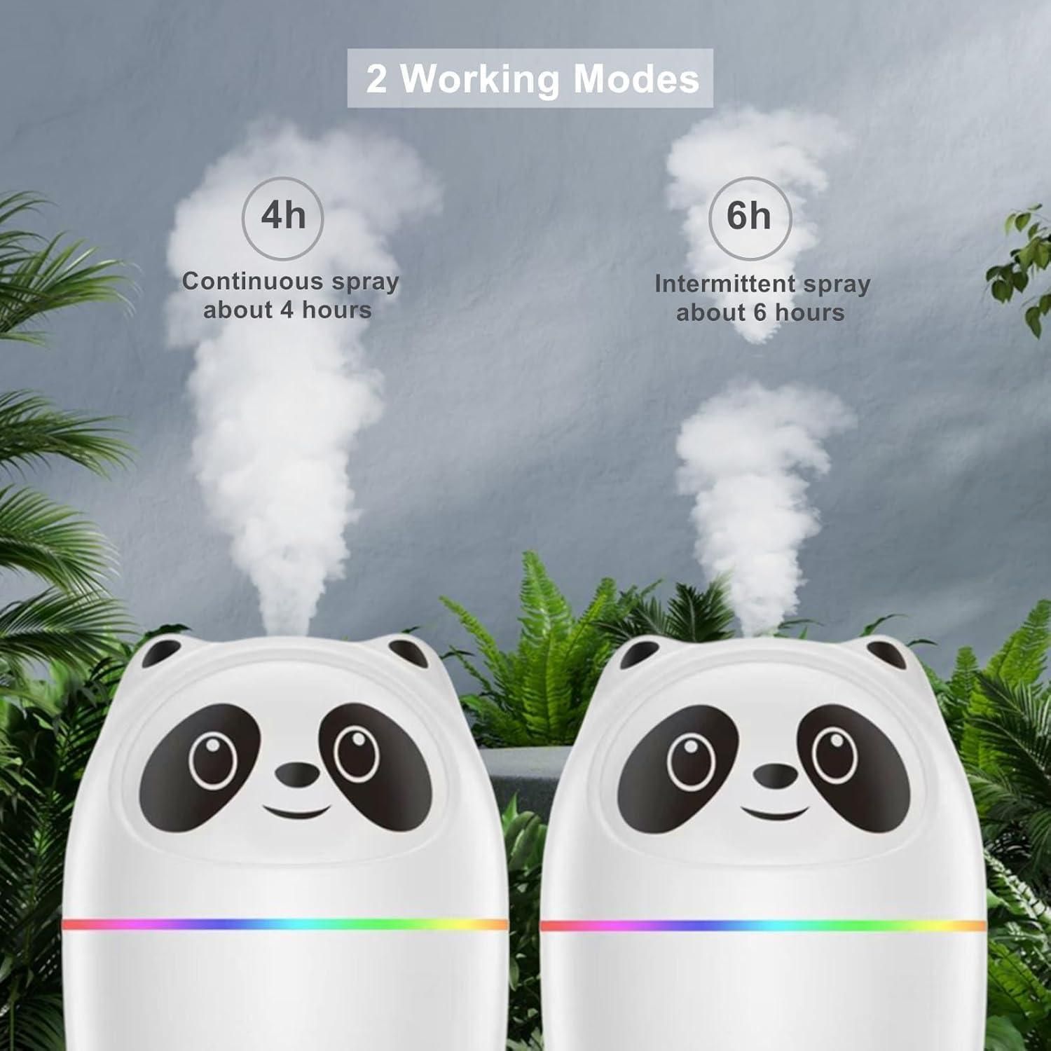 Cool mist panda humidifier with 7 color night light mist spray